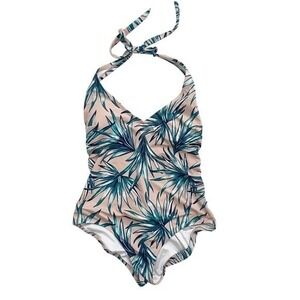 Victoria's‎ Secret PINK Tropical Leaf Print One-Piece Swimsuit Size L